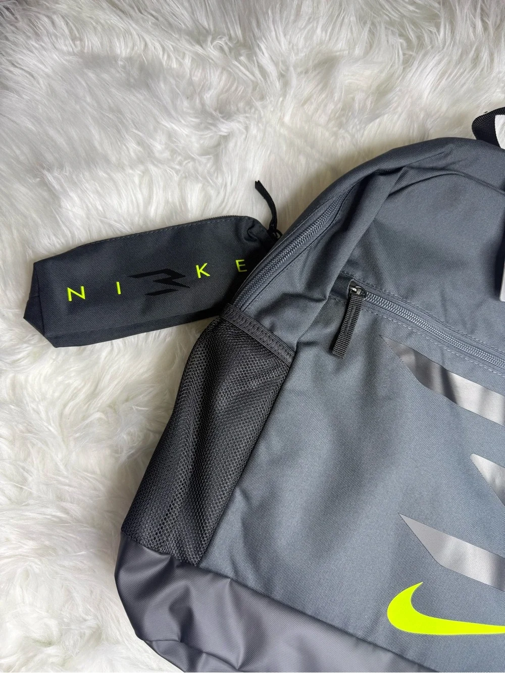 Nike Black Backpack with Neon Yellow Swoosh